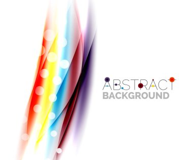 Renkli parlak ışık efektleri ile dalgalı çizgiler. Arka plan şablonu