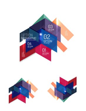 Soyut kağıt geometrik Infographic şablonları
