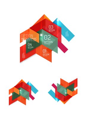 Soyut geometrik kağıt grafik düzenleri kümesi