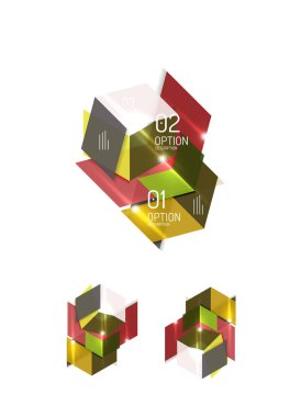 Soyut geometrik kağıt grafik düzenleri kümesi