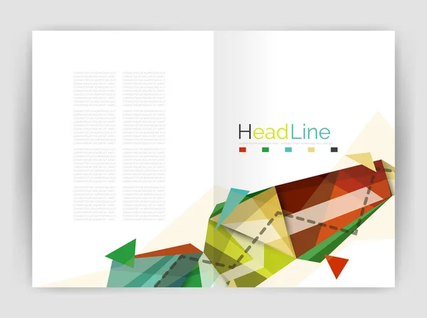 Trianglar och linjer, årliga rapport flygblad broschyr mall — Stock vektor
