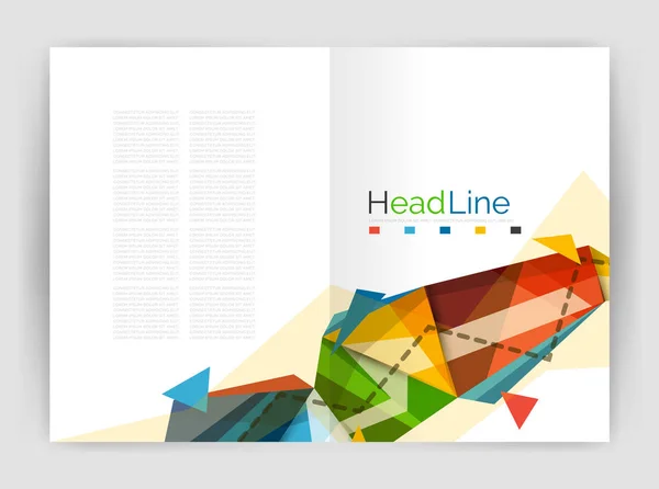 Triangles et lignes, modèle de brochure du rapport annuel — Image vectorielle