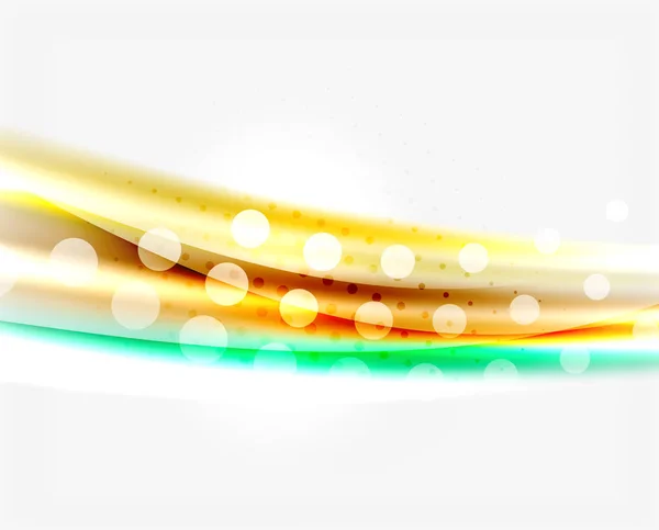 色光の光沢のある効果と波線。抽象的な背景テンプレート — ストックベクタ