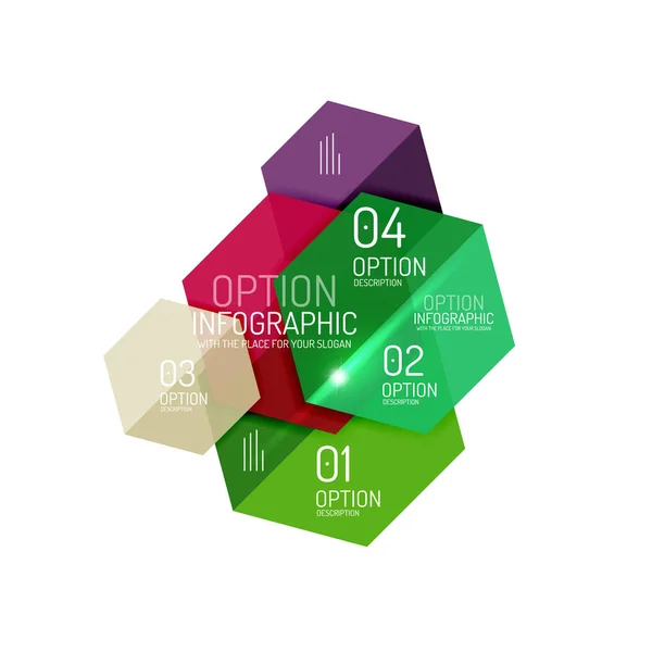 Modelli infografici moderni - forme geometriche — Vettoriale Stock