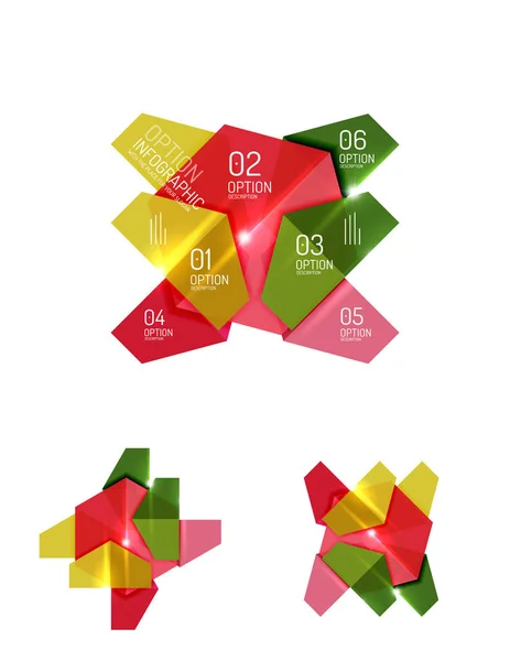 紙の抽象的な幾何学的なインフォ グラフィック テンプレート — ストックベクタ
