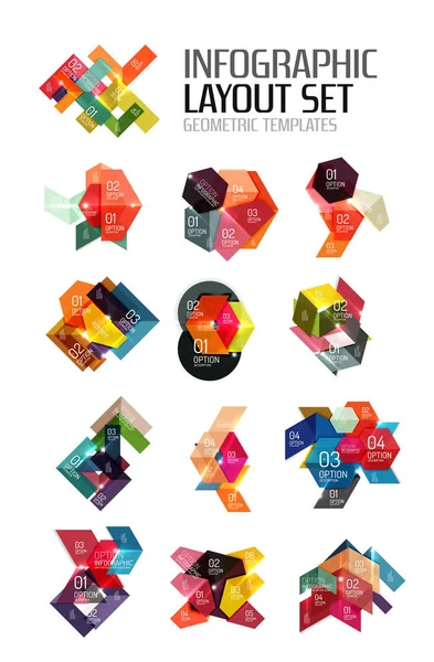 Abstrakta papper geometriska infographic mallar — Stock vektor