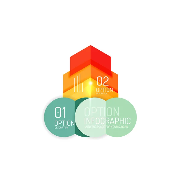 Fondo abstracto, plantillas de opciones de infografía geométrica — Archivo Imágenes Vectoriales