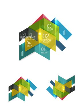 Soyut kağıt geometrik Infographic şablonları