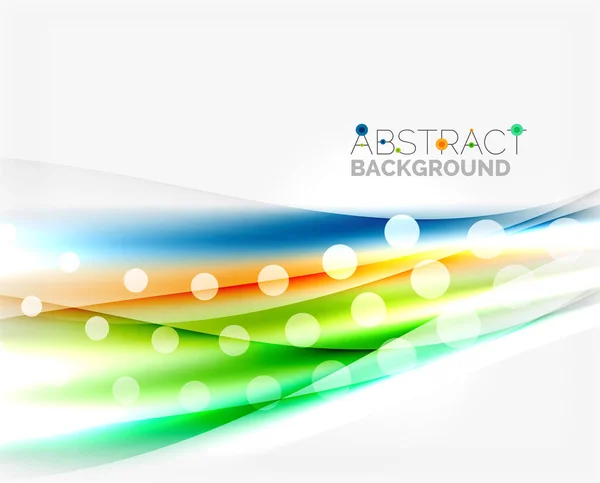 Blurred color waves, lines. Vector abstract background template — Stock Vector