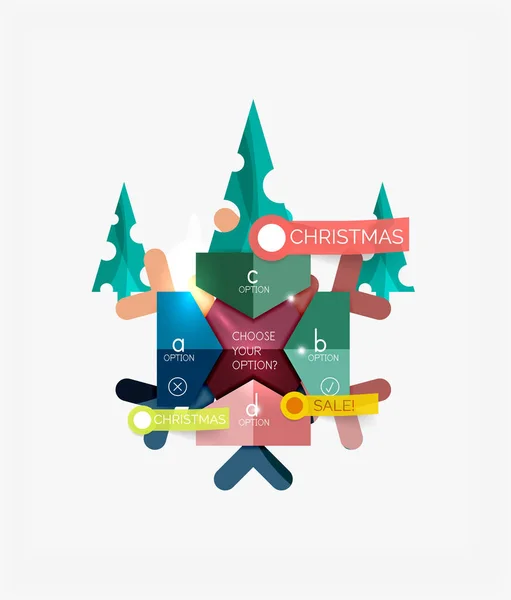 Papel Año Nuevo y etiquetas de Navidad, pegatinas — Vector de stock