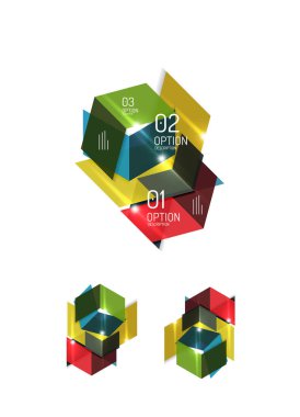 Soyut kağıt geometrik Infographic şablonları