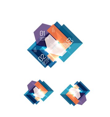 Soyut geometrik kağıt grafik düzenleri kümesi