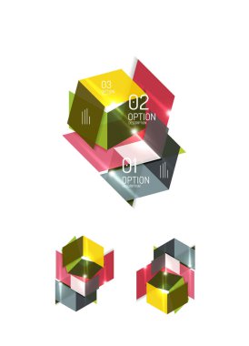 Soyut kağıt geometrik Infographic şablonları