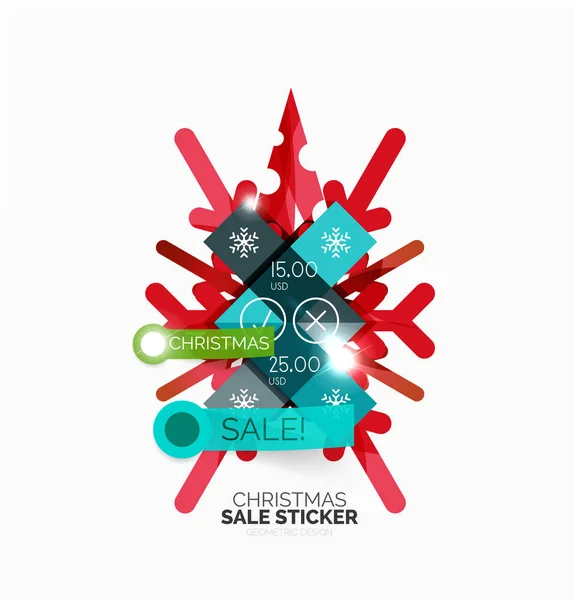 Vector Geometric Christmas Stickers — стоковый вектор