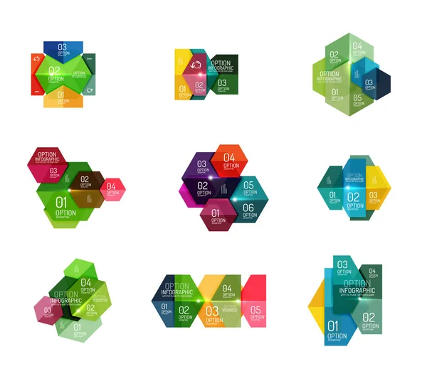 Infografika nowoczesne szablony - kształty geometryczne — Wektor stockowy