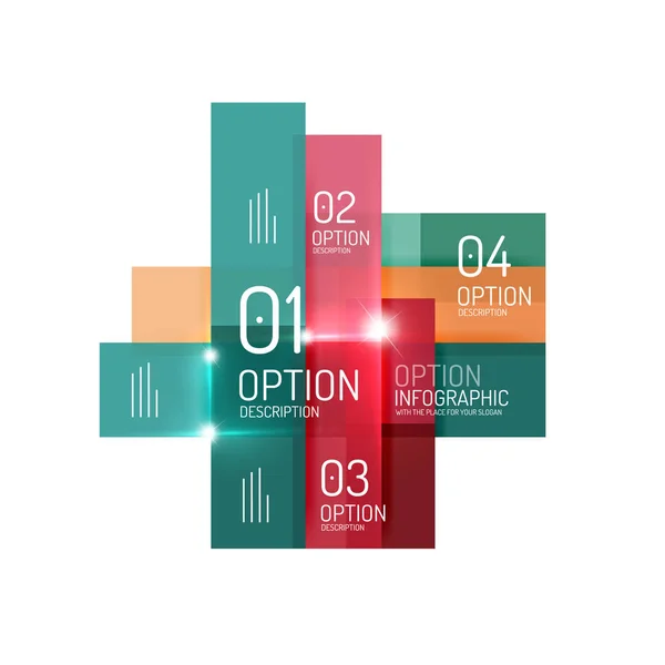 Sfondo astratto, modelli di opzioni infografiche geometriche — Vettoriale Stock