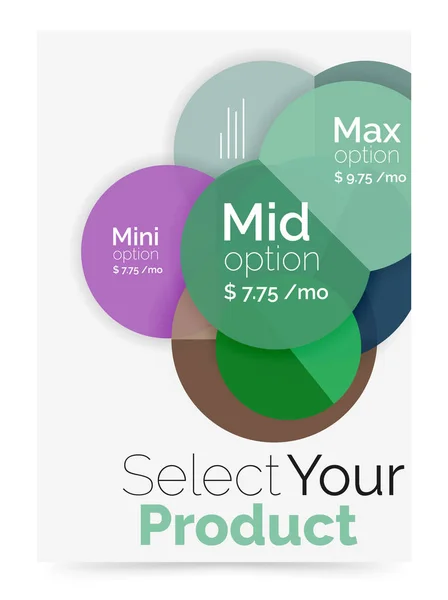 Layout de negócios - selecione seu produto com opções de amostra — Vetor de Stock