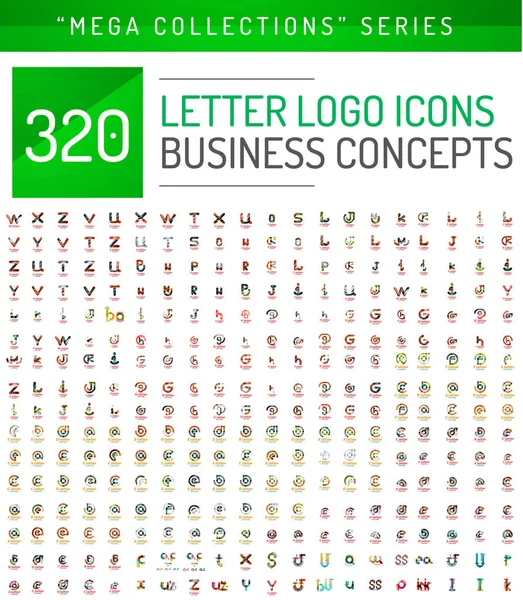 巨大なメガ文字ロゴ ビジネス アイコン集 — ストックベクタ