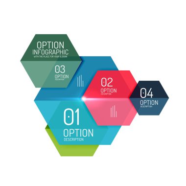 Kağıt geometrik soyut Infographic düzenleri