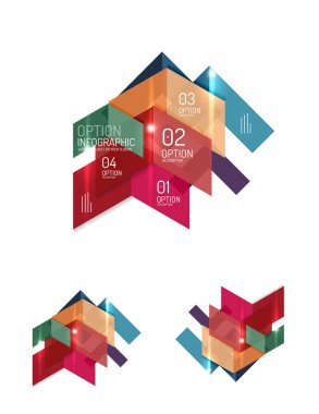 Soyut kağıt geometrik Infographic şablonları
