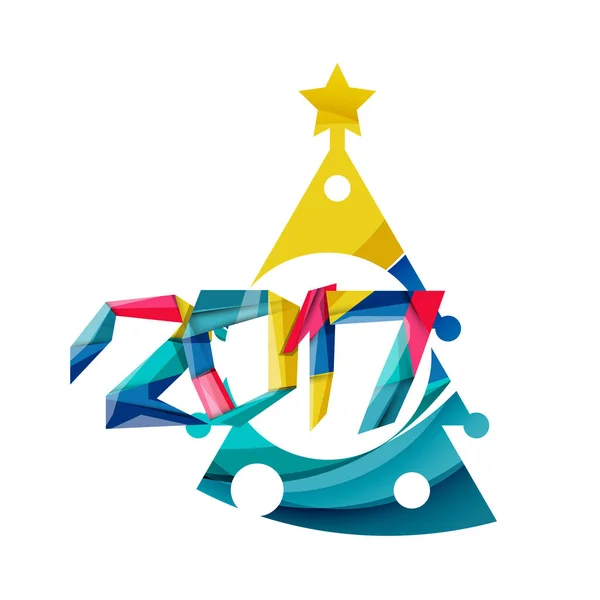 2017 jul och nyår geometriska Banner — Stock vektor