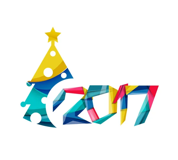 Banner geométrico de Natal e Ano Novo 2017 —  Vetores de Stock