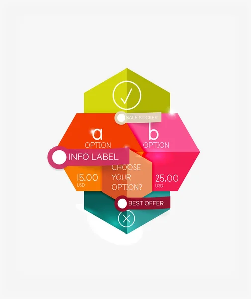 Papier infografikę banery i naklejki — Wektor stockowy