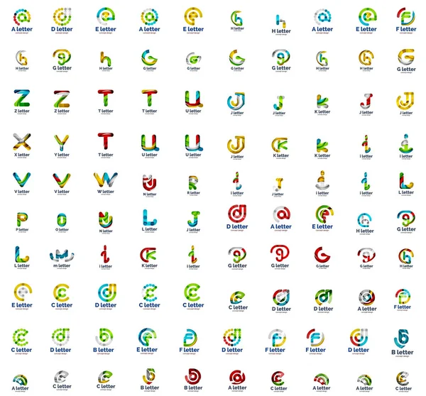 Mega set di icone logo lettera — Vettoriale Stock
