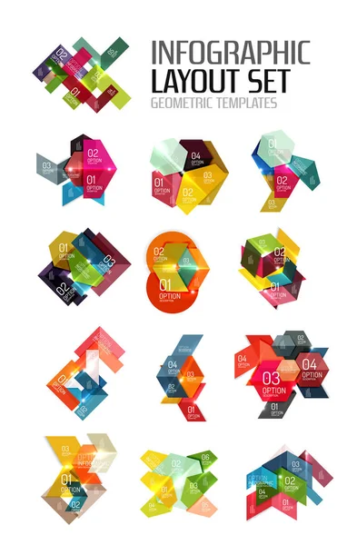 Abstraktes Papier geometrische Infografik-Vorlagen — Stockvektor