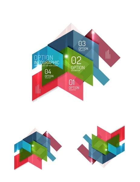 Abstrakta papper geometriska infographic mallar — Stock vektor