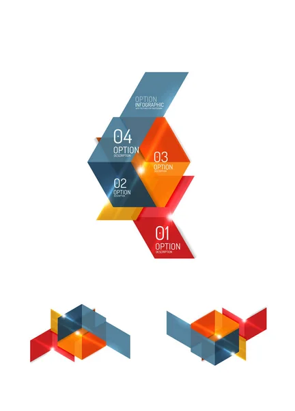 Plantillas de infografía geométrica en papel abstracto — Archivo Imágenes Vectoriales