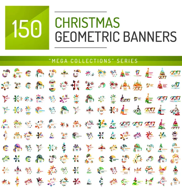 Mega colección de plantillas de banner de venta de Navidad — Archivo Imágenes Vectoriales