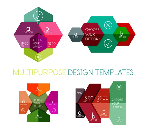 Infographic banners modern paper templates — Stock Vector