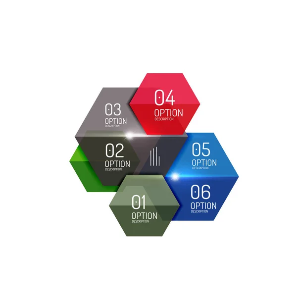 Layout infografici geometrici astratti in carta — Vettoriale Stock