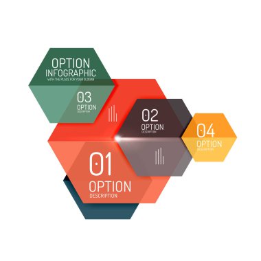 Kağıt geometrik soyut Infographic düzenleri