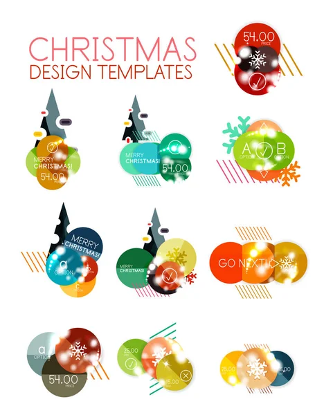 Sticker-Vorlagen für Weihnachten und Neujahr — Stockvektor
