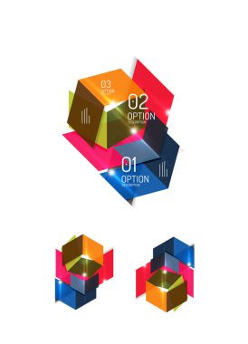 Soyut kağıt geometrik Infographic şablonları