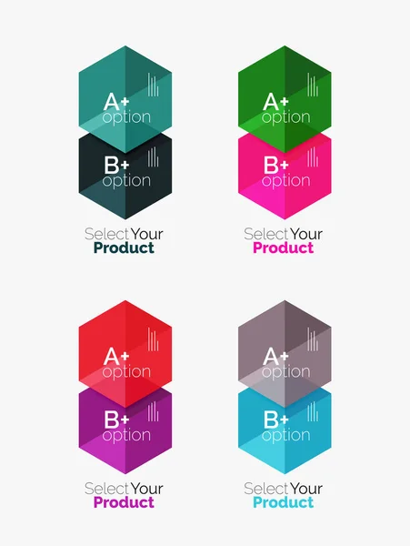 Aantal abstracte geometrische zeshoek ontwerp met opties en tekst — Stockvector