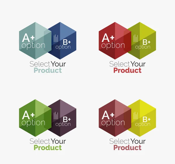 Layouts de infográficos de negócios de papel geométrico —  Vetores de Stock