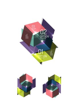 Soyut kağıt geometrik Infographic şablonları