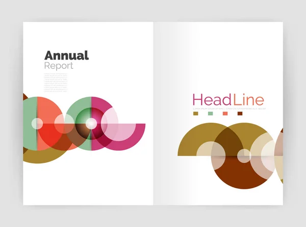 Composition du cercle transparent sur le prospectus du rapport annuel de l'entreprise — Image vectorielle