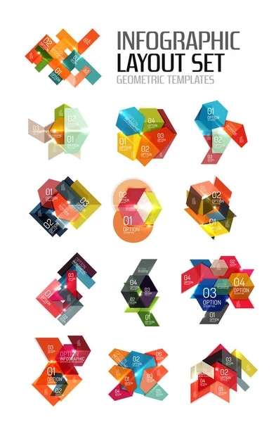 Abstraktes Papier geometrische Infografik-Vorlagen — Stockvektor