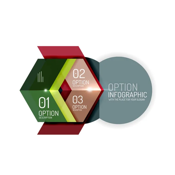 Arka plan, geometrik Infographic seçeneği şablonları — Stok Vektör