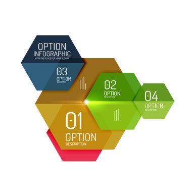 Kağıt geometrik soyut Infographic düzenleri