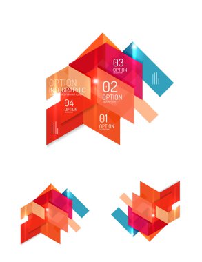 Soyut geometrik kağıt grafik düzenleri kümesi