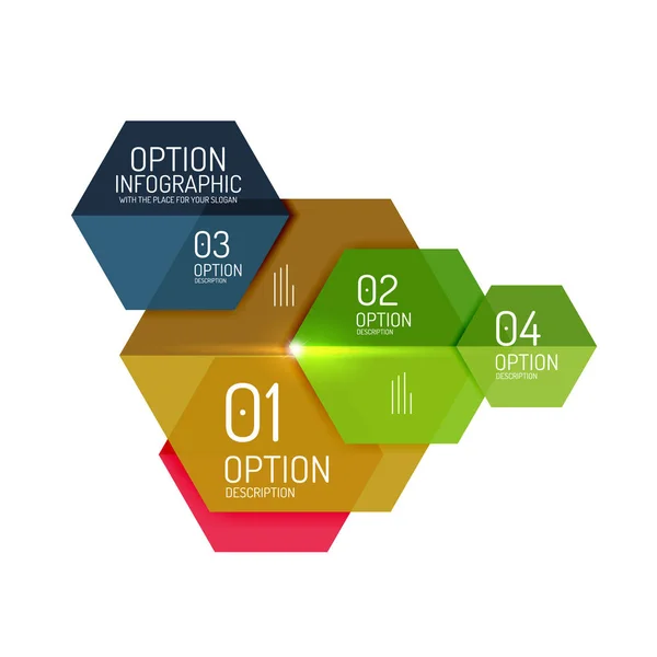 Kağıt geometrik soyut Infographic düzenleri — Stok Vektör