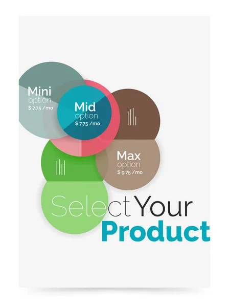 Business layout - select your product with sample options — Stock Vector