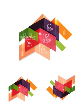 Soyut geometrik kağıt grafik düzenleri kümesi