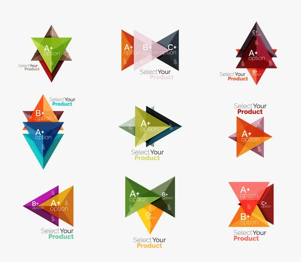 Set of triangle geometric business infographic templates — Stock Vector