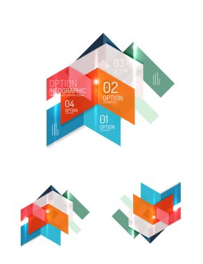 Soyut geometrik kağıt grafik düzenleri kümesi